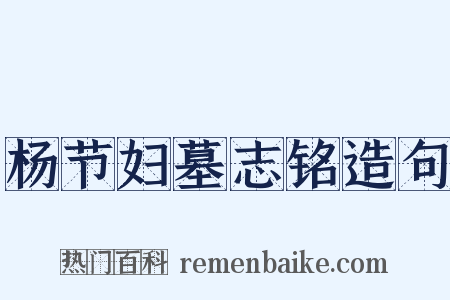 杨节妇墓志铭造句是什么意思的图片